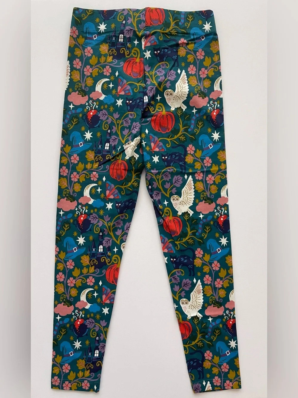 NWT Mini Boden Girls 2pc Tunic & Leggings Set Witch Halloween Blue 7-8y